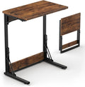 Tatub 24" Folding C Shaped End Table, Small Sofa Side Laptop Desk, Couch TV by Tatub