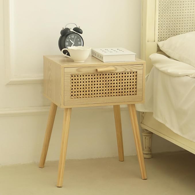 AWASEN Rattan Nightstand, Bedside Table - Image 5