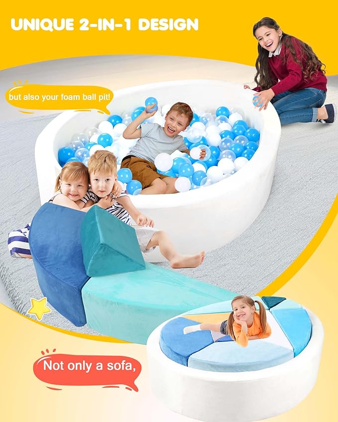 Kids Play Couch, 2-in-1 Egg-Shape Kid Plays Sofa - Image 4