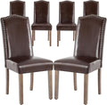 Stylish Upholstered Parsons Dining Chair PU Faux Leather by SNUGWAY