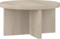 Henn&Hart 33" Round Wood Pedestal Low-Profile Coffee Table by HennHart