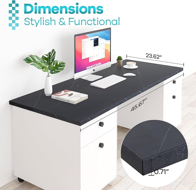 Kaboon Universal Tabletop 45.67"x23.62", Solid One-Piece Melamine Table Top - Image 4