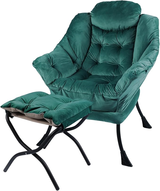 Lazy Chair with Folding Ottoman, Living Room Chairs, Accent Contemporary Lounge by Unknown
