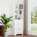 71" Tall Modern White Bookshelf by FTZxHKLX