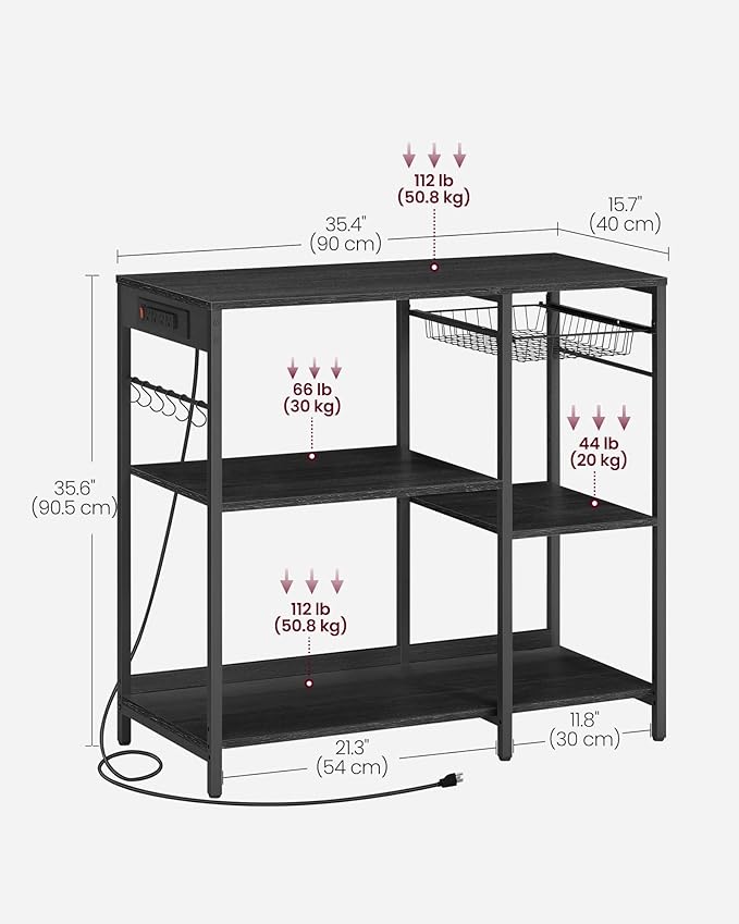 VASAGLE Baker's Rack, Coffee Bar Stand - Image 3