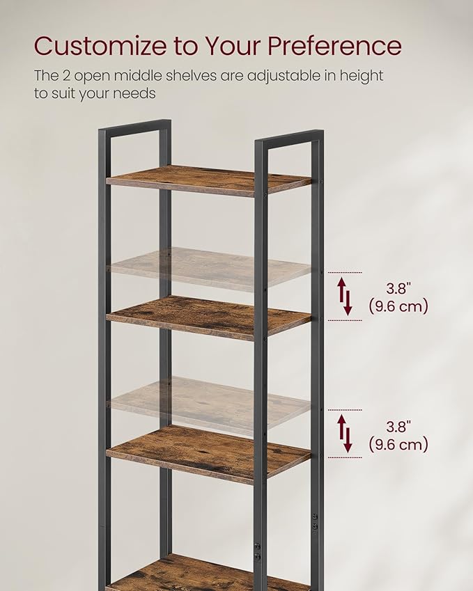 VASAGLE 6-Tier Bookshelf, Tall Bookcase - Image 6