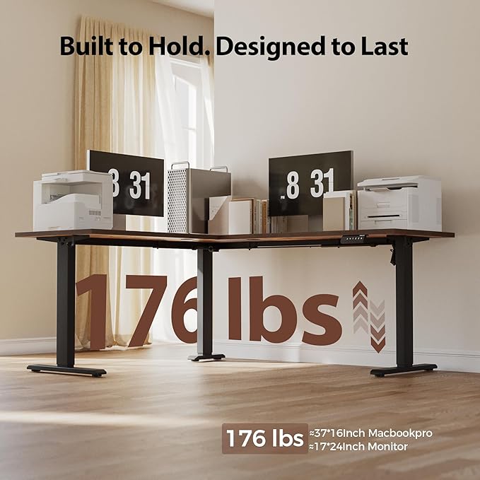 Agilestic 63 x 55 Inch L Shaped Standing Desk Adjustable Height, Corner - Image 6