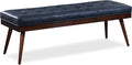 POLY & BARK Napa Luca Leather Bench, Midnight Blue by POLYBARK