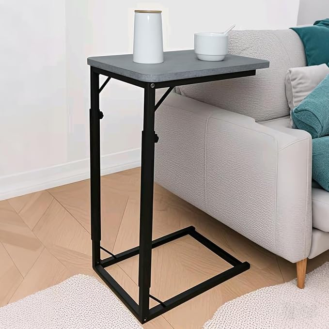 C-Shaped End Table for Couch, Adjustable Sofa Side Table - Image 8