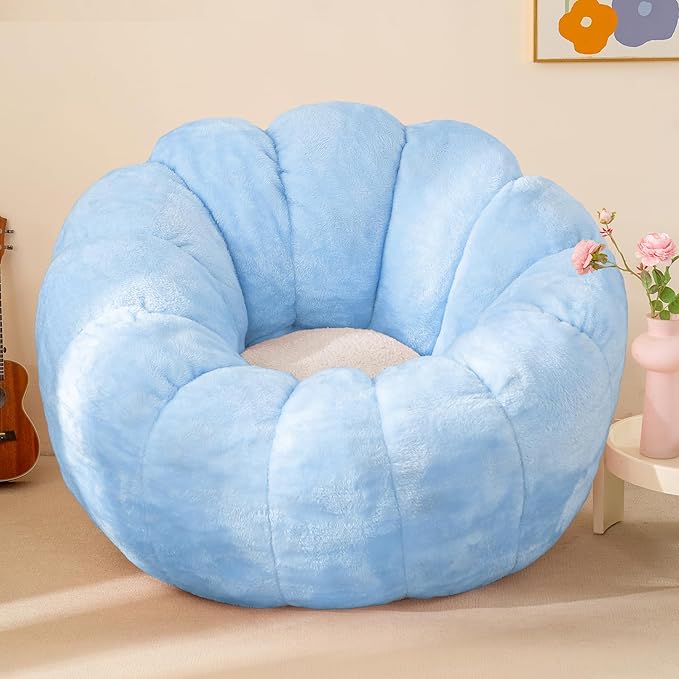 Pumpkin Bean Bag Sofa Chair for Adult, Beanbag Couch by IEVENW