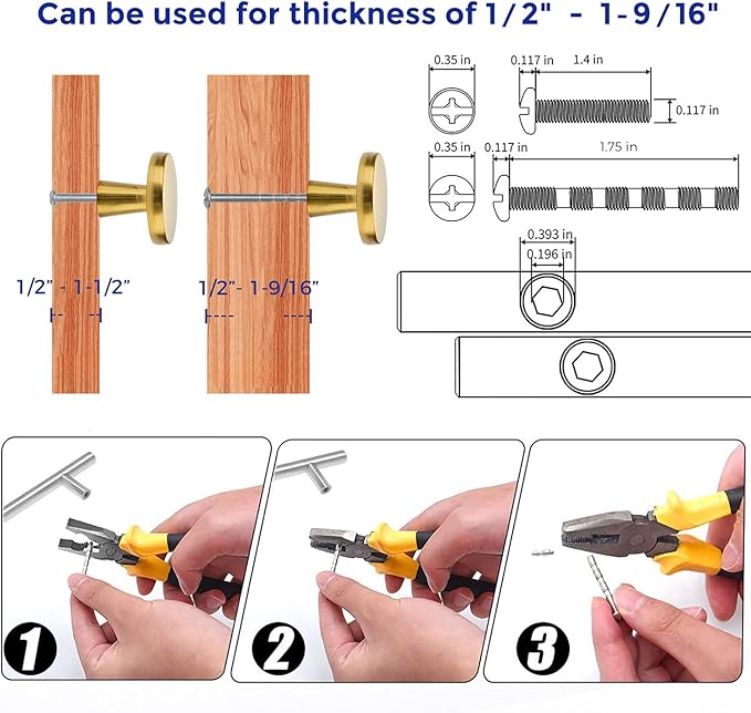 Ravinte 10 Pack Drawer Pulls 1-1/4 Inch Kitchen Cabinet Knobs Solid Brushed - Image 4