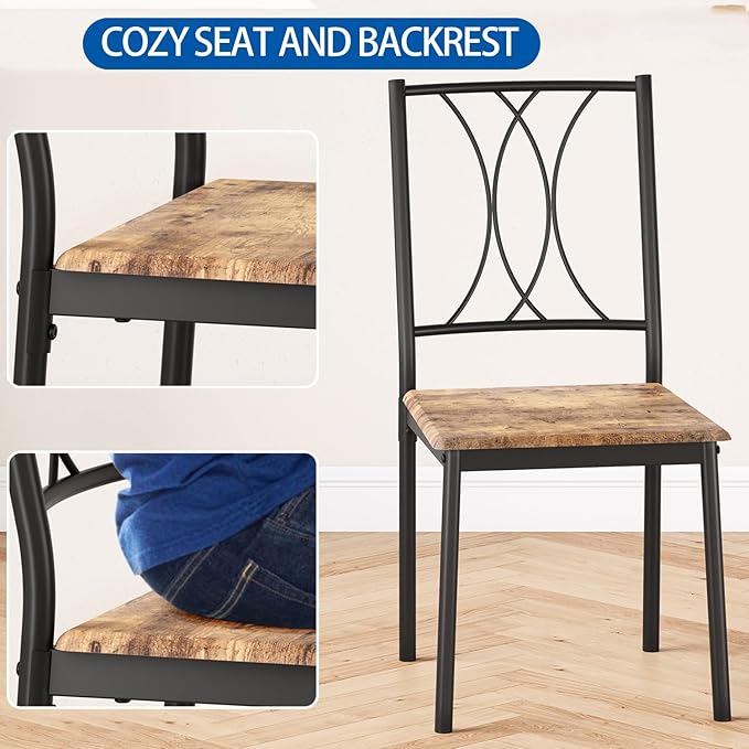 IDEALHOUSE Dining Table Set for 2, Kitchen Table and Chairs for 2, Rectangular - Image 3