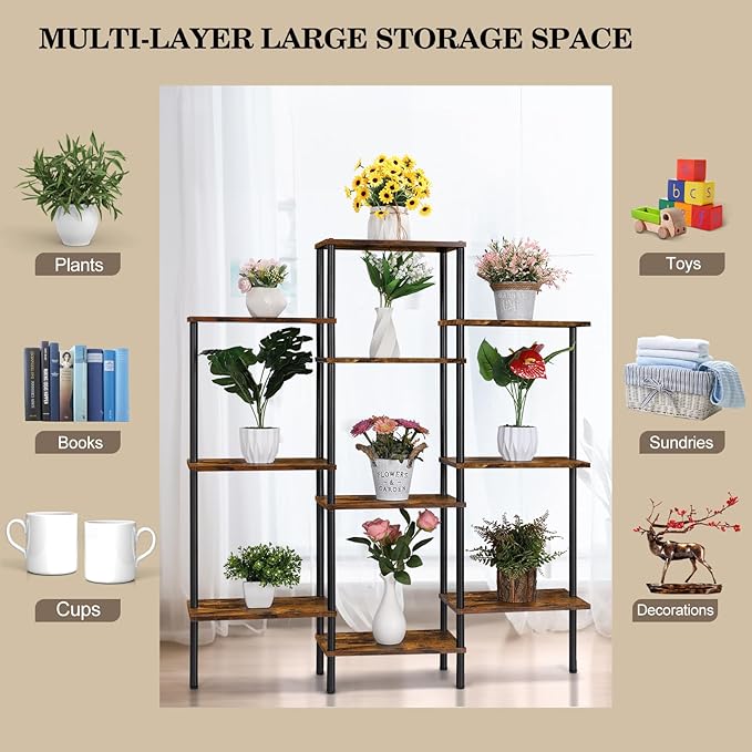 Shinoske 4-Tier Bookshelf, Small Triple Wide Bookcase - Image 5