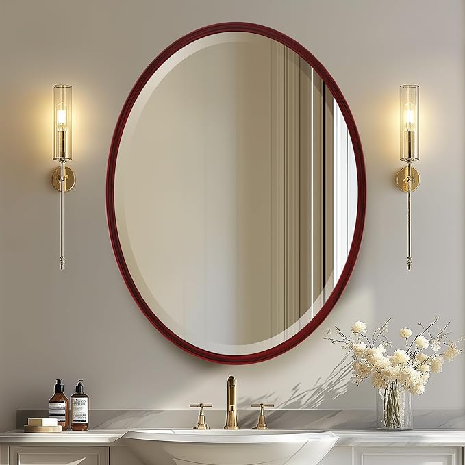 OVALCREST - Oval Wooden Beveled Wall Mirror by OVALCREST