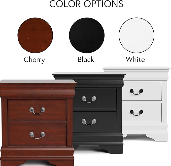 Furniture of America Arabella Traditional Solid Wood Nightstands Set of 2 - Image 7