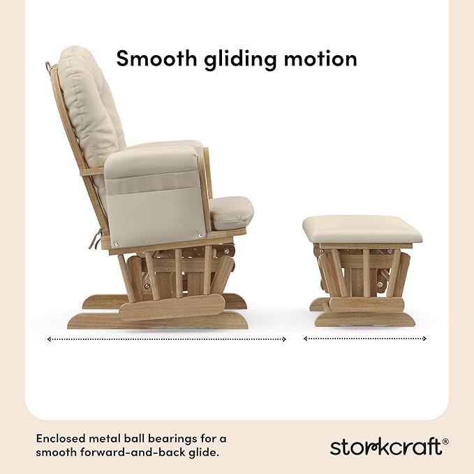 Storkcraft Premium Hoop Glider & Ottoman — GREENGUARD Gold Certified Nursery - Image 5