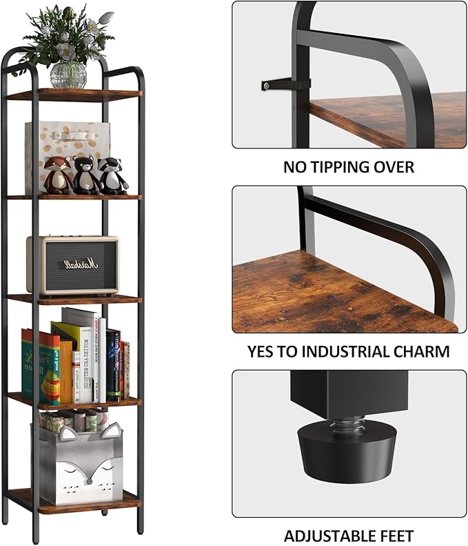 5 Tier Bookshelf, Bookcase - Image 3