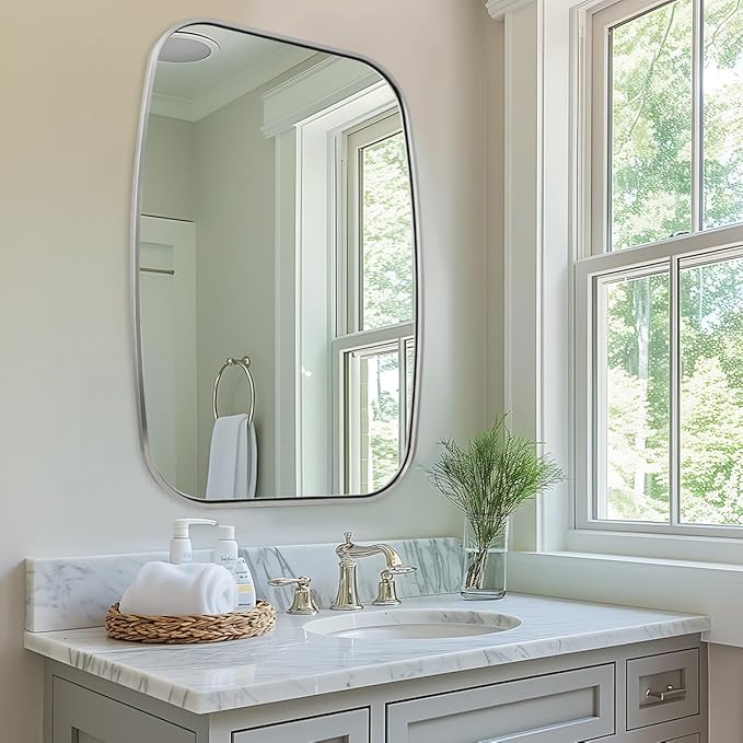 ANDY STAR Brushed Nickel Oval Bathroom Mirror - Image 6