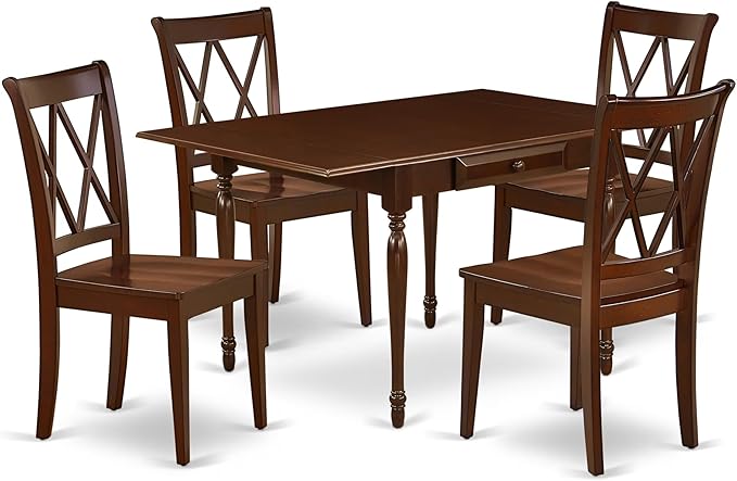 East West Furniture MZCL5-MAH-W 5 Piece Dining Room Table Set Includes a by EastWestFurniture