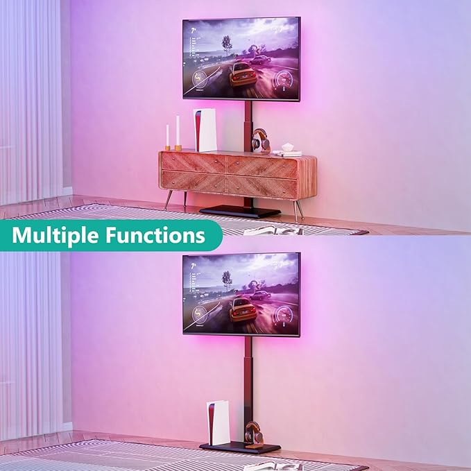 WALI Floor TV Stand with LED Lights, Tall TV Stand Mount - Image 7