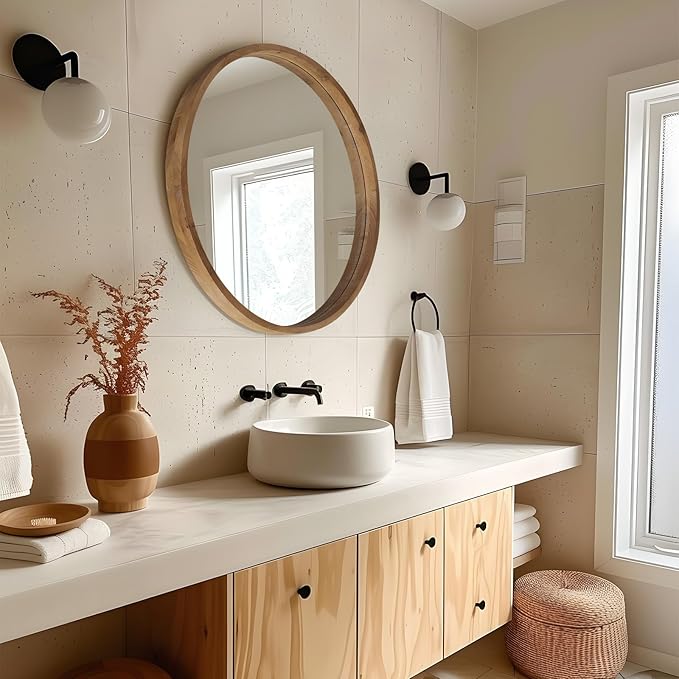 36" Bathroom Mirror, Round Wall Mirror - Image 2