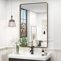 24x36 Bronze Bathroom Mirror, Brushed Metal Bathroom Vanity Mirrors by CHARMOR