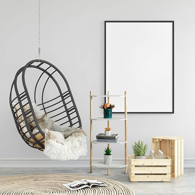 LITA Modern Wood Side Table, Triangular Accent End Table Plant Night Stand - Image 4