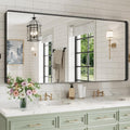 WEER Black Bathroom Mirror for Wall, 77X36 Inch Matte Black Mirror, Rectangular by WEER