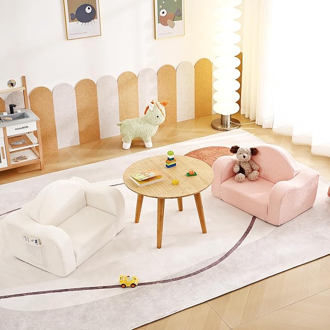 Tiita Kids Chairs for Toddler, 2-in-1 Toddler Soft Sherpa Couch Fold Out - Image 6