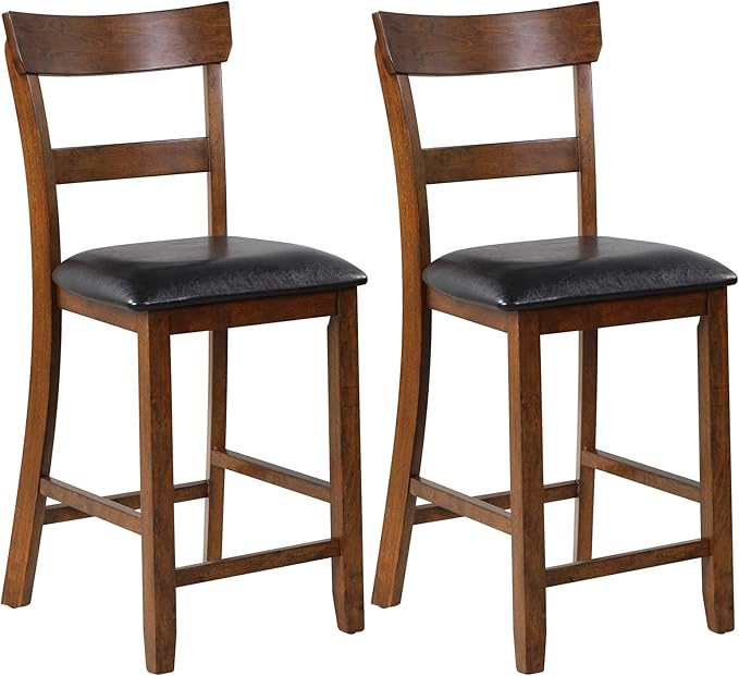 COSTWAY Bar Stools Set of 2, 25.5-Inch Counter Height Chair by COSTWAY