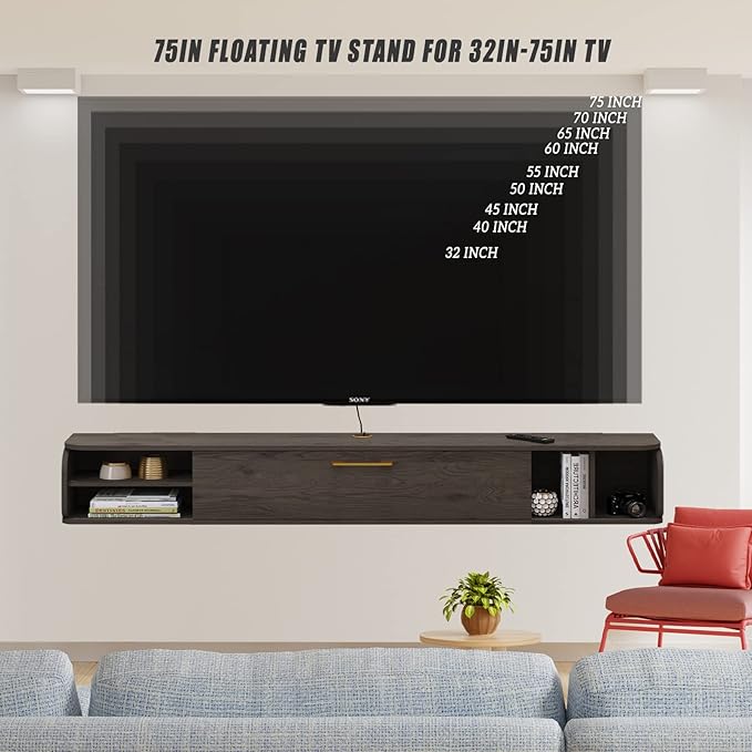 Floating TV Unit, Floating Shelves - Image 5