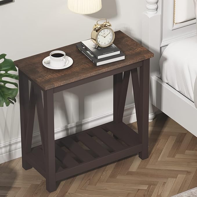 ChooChoo Farmhouse End Table, Rustic Vintage Narrow End Side Table - Image 5