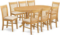 East West Furniture VANO9-OAK-C 9 Piece Dining Set Includes an Oval Dining Table by EastWestFurniture