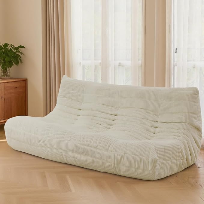 Fireside Three-Seater Mid-Century Armless Sofa — Floor Lounger in Soft Premium by Unknown