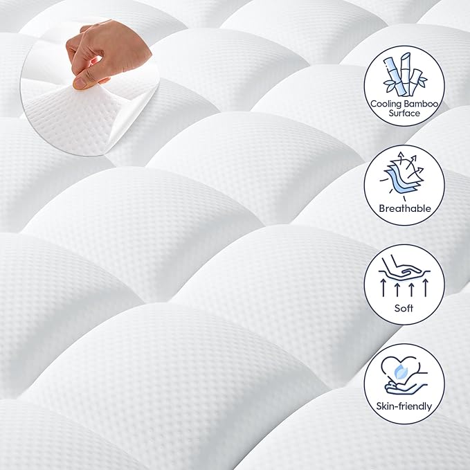 ELEMUSE Queen Size Dual Layer 3 Inch Memory Foam Mattress Topper - Image 3