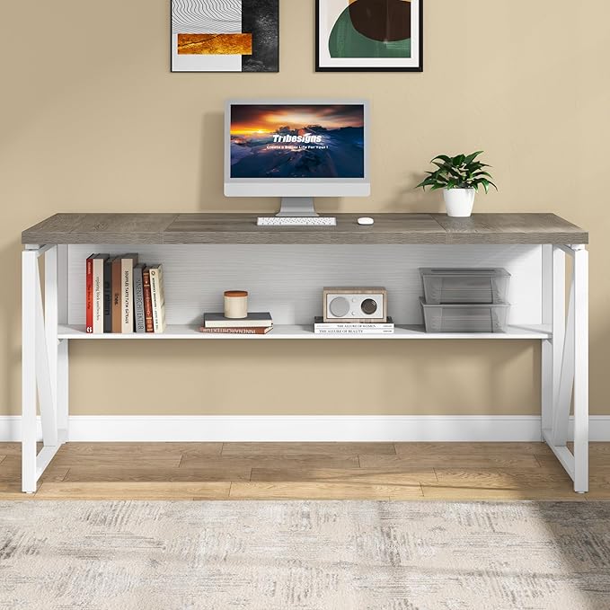 Tribesigns L Shaped Desk with Drawer Cabinet, 2 Piece Home Office Furniture - Image 6