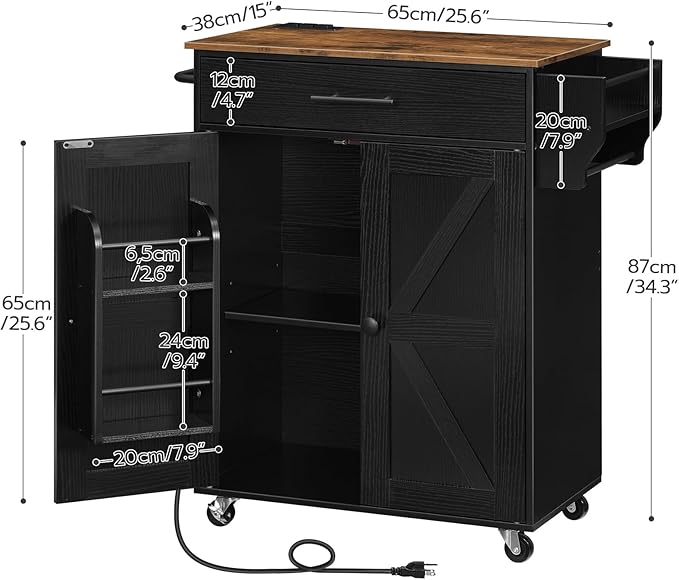 HOOBRO Kitchen Island with Power Outlet, Kitchen Island Storage Island with - Image 3