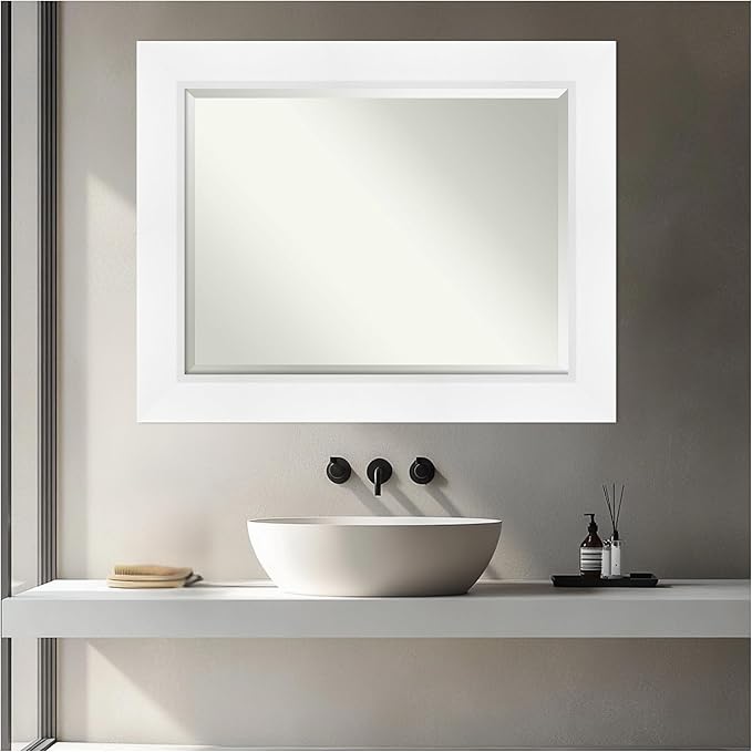 Amanti Art White Bathroom Mirror - Image 5