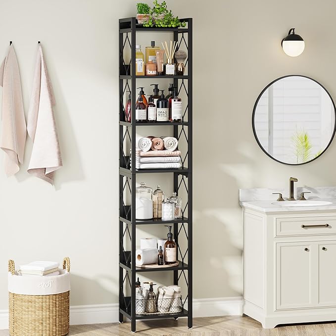 Tribesigns 78.7 Inch Extra Tall Narrow Bookshelf, 7 Tier Skinny Bookcase - Image 8
