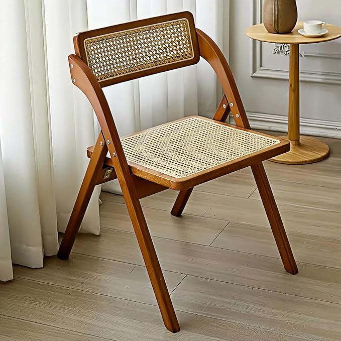 Simple Rattan Dining Chair Set of 2, Foldable Lounge Chair, Suitable - Image 7