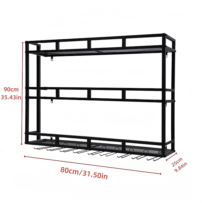 Metal Wine Rack Wall Mounted, Bar Shelves - Image 2