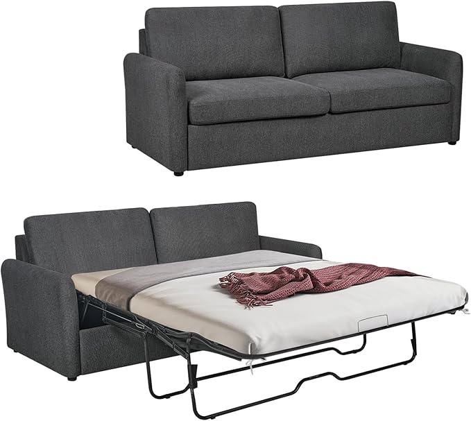 Queen Size Pull Out Sofa Bed, Convertible Sleeper Sofa Couch by Mixcous