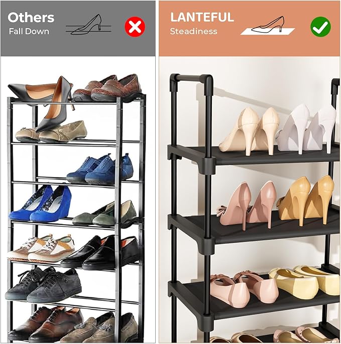 Tall Shoe Rack 8 Tiers, 16-20 Pairs Shoe and Boots Organizer Storage Sturdy - Image 6