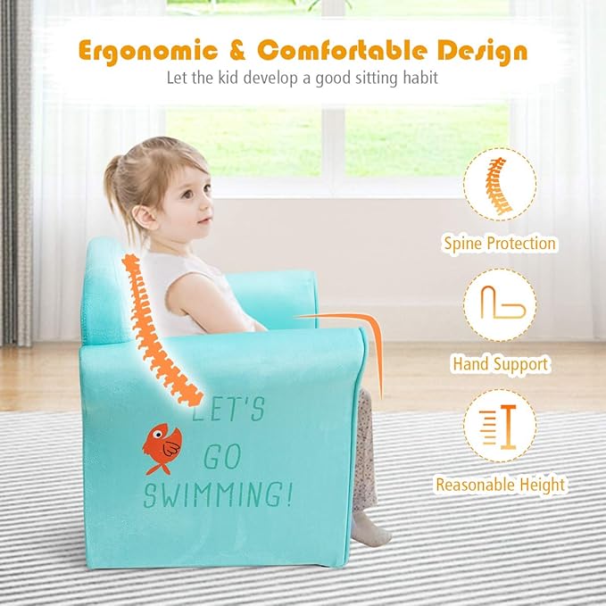 Costzon Kids Couch, Children's Sofa Armrest Chair - Image 4