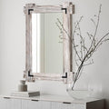 MeMoreCool Farmhouse Rustic Wood Framed Bathroom Mirror, Decorative Wall by MeMoreCool