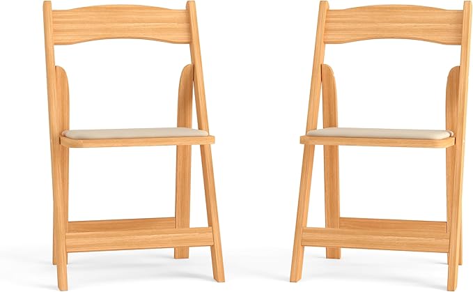 Flash Furniture 2 Pack HERCULES Series Natural Wood Folding Chair by FlashFurniture