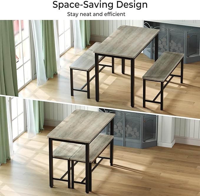 Tatub Dining Table Set for 4, 3-Piece Kitchen Table - Image 3