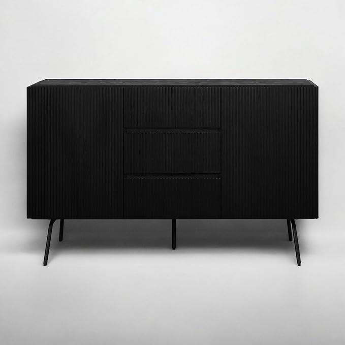 NTC Veil Sideboard with 2 Doors and 3 Drawers, Buffet Cabinet with Vertical - Image 8