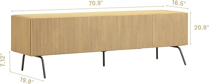 NTC Veil TV Stand with 4 Doors for TVs up to 75’’, Media Console with Vertical - Image 2