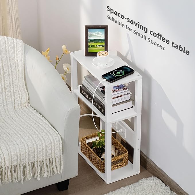 3-Tier Small Narrow Wood Side Table - Image 4